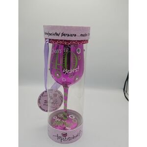 Top Shelf Cheers To 40 Purple Wine Glass Hand Painted 15oz. Birthday